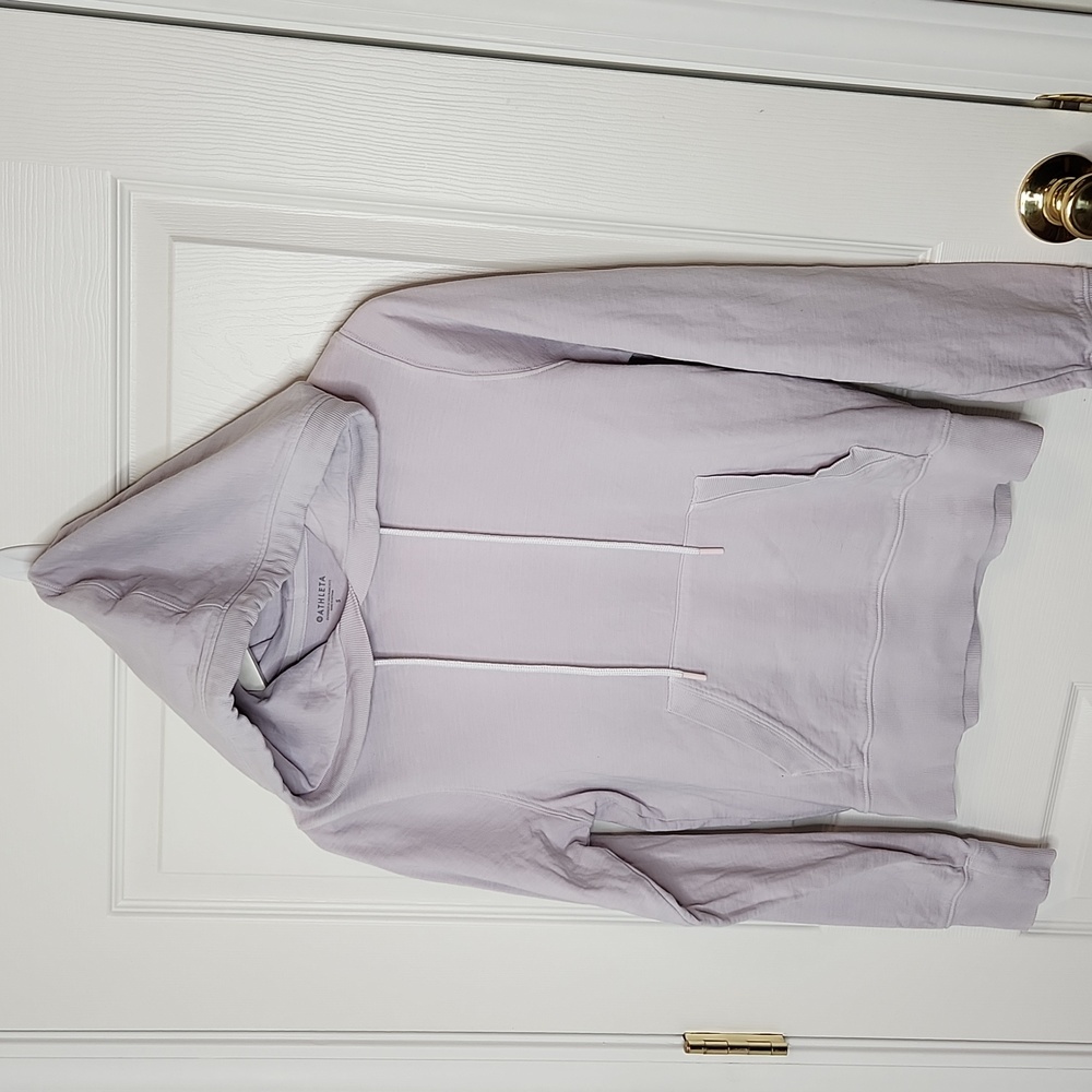 Athleta lightweight sweatshirt hoodie kangaroo pouch lilac purple size small